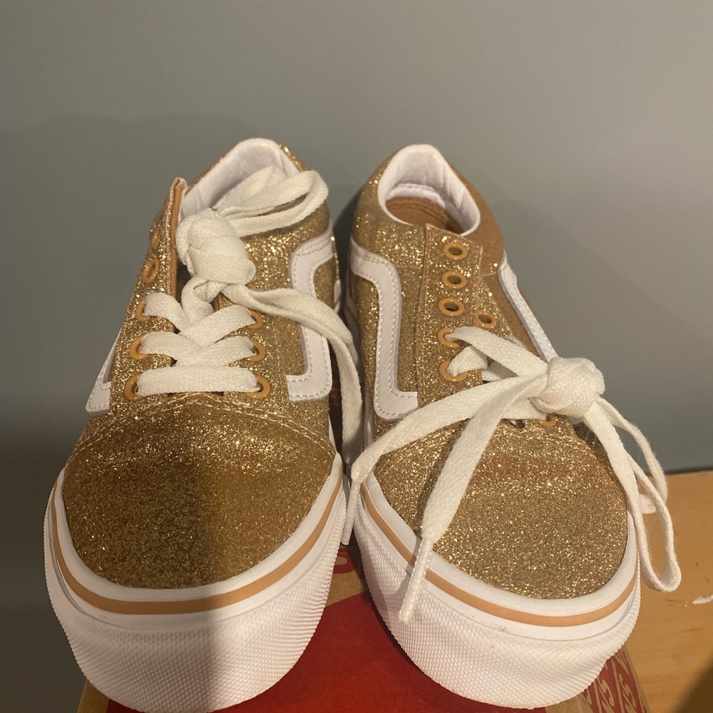 Kids sparkly vans, used once. Like new